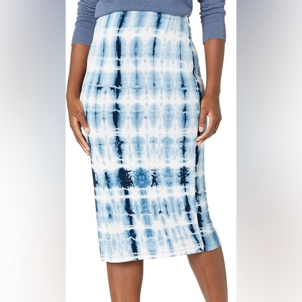 Karen Kane Blue Tie‎ Dye Midi Pencil Skirt with Partial Tag, Size X-Small